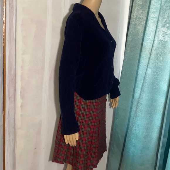 Vintage Pleated Plaid Wrap Around Skirt - Picture 4 of 12